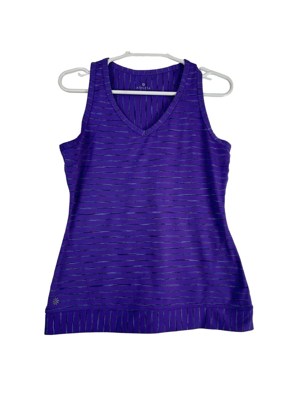 Athleta Pop Space Dye Stripe Tank Top Purple Med Athletic Summer